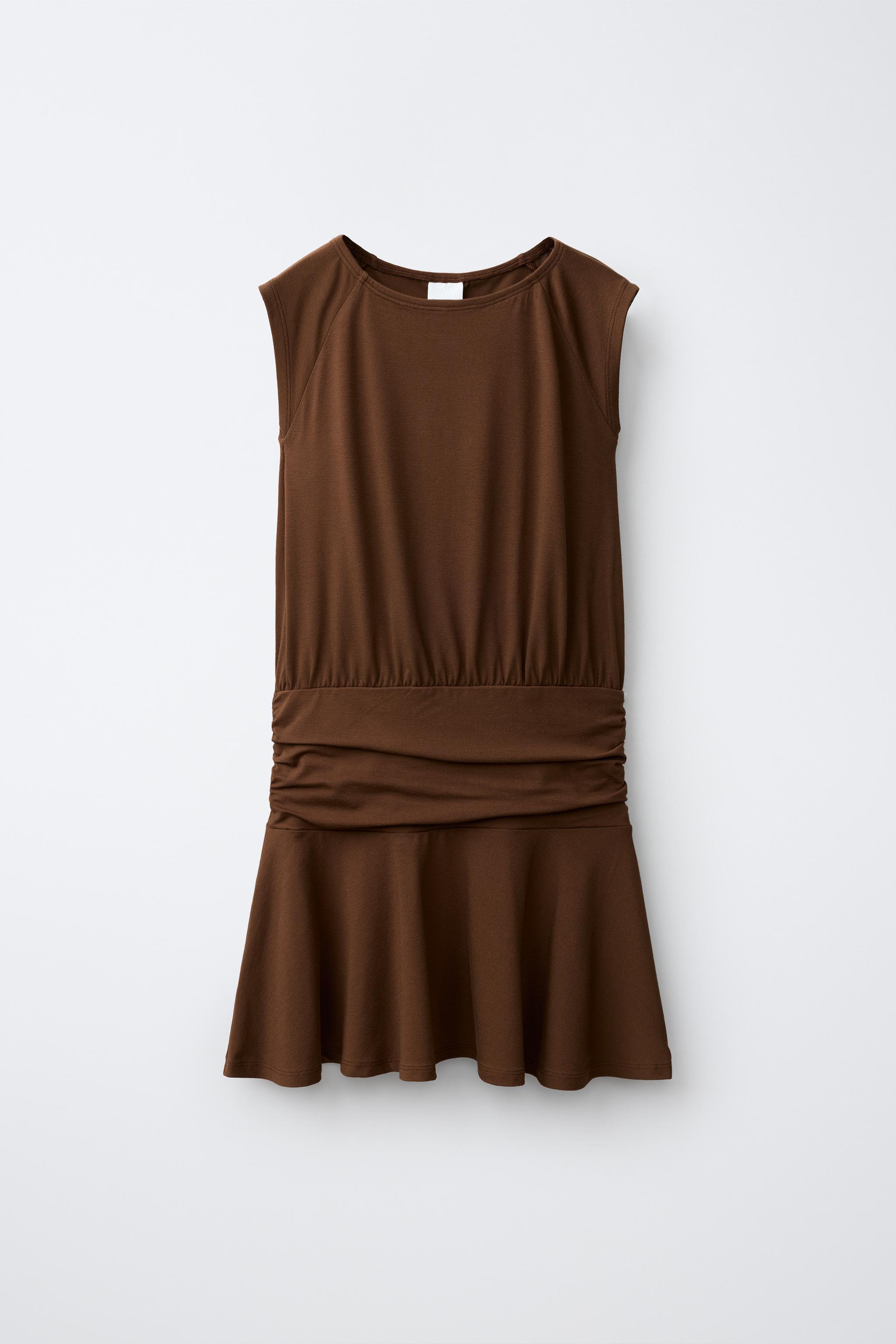 SASH DETAIL RUFFLED DRESS